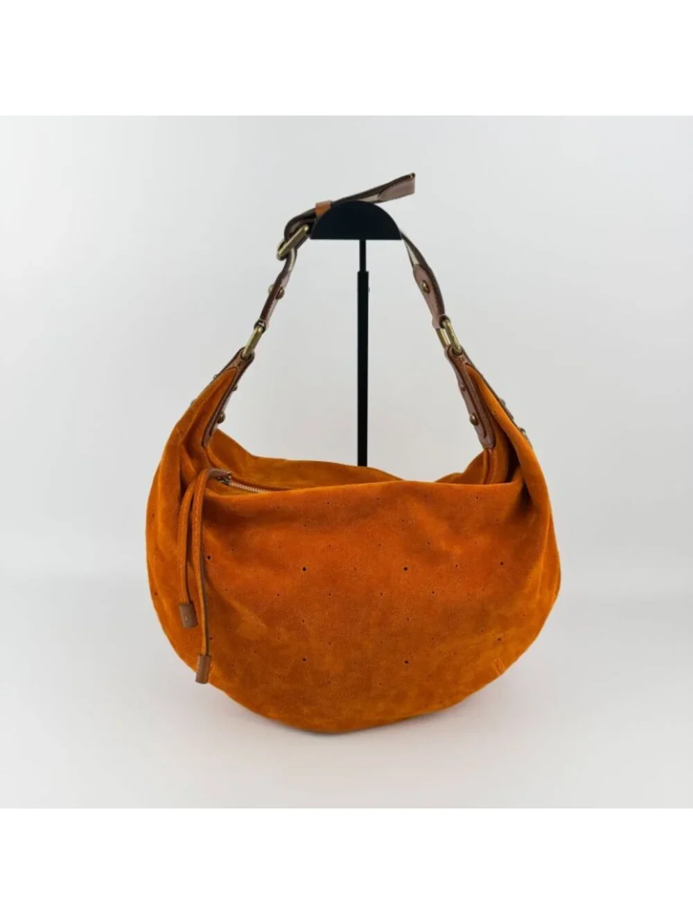 Louis Vuitton Monogram GM Shoulder Bag Bo Orange Suede Vintage - Picture 3 of 15